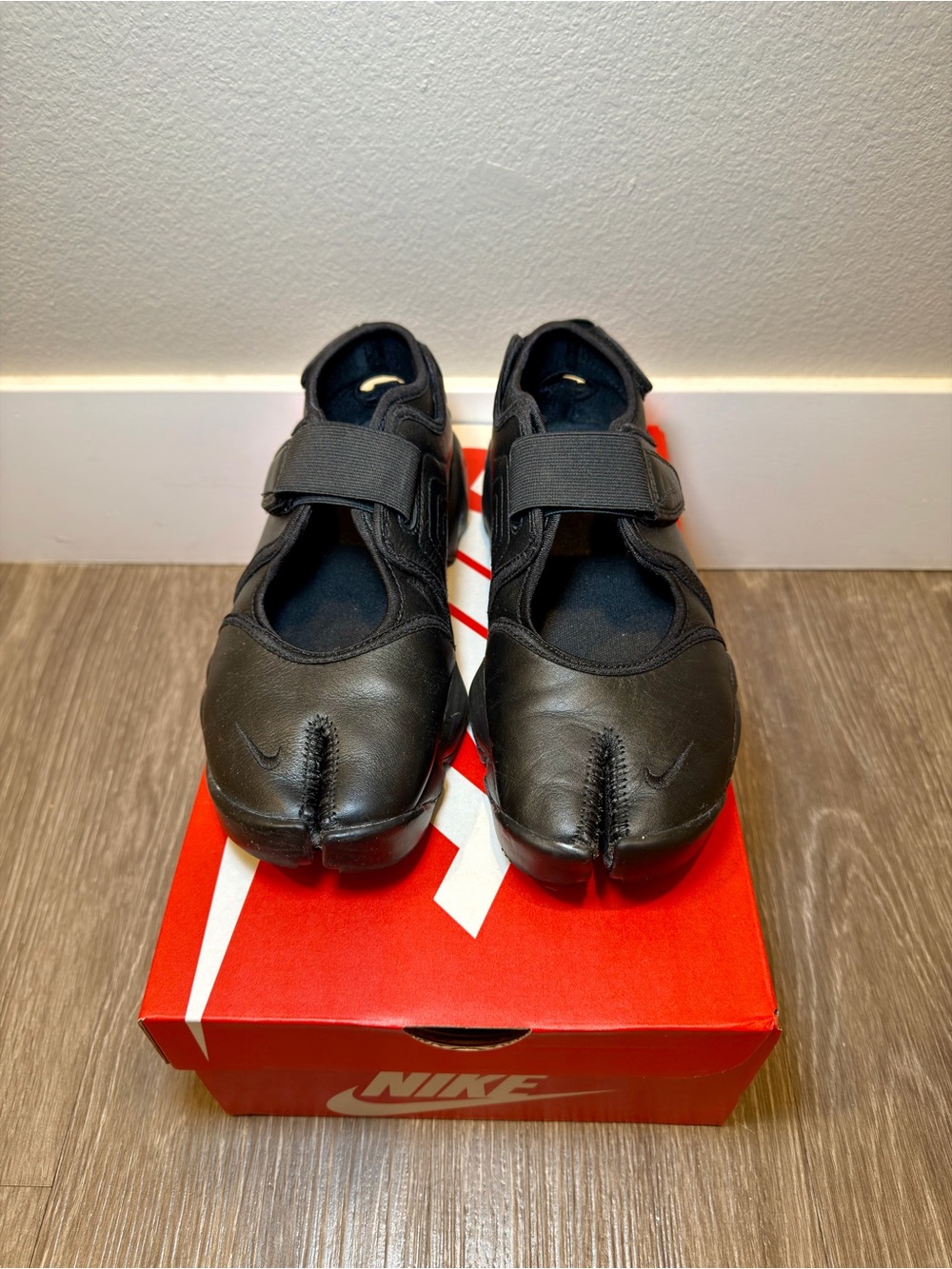 Nike Air Rift Triple Black Tabi Sneakers